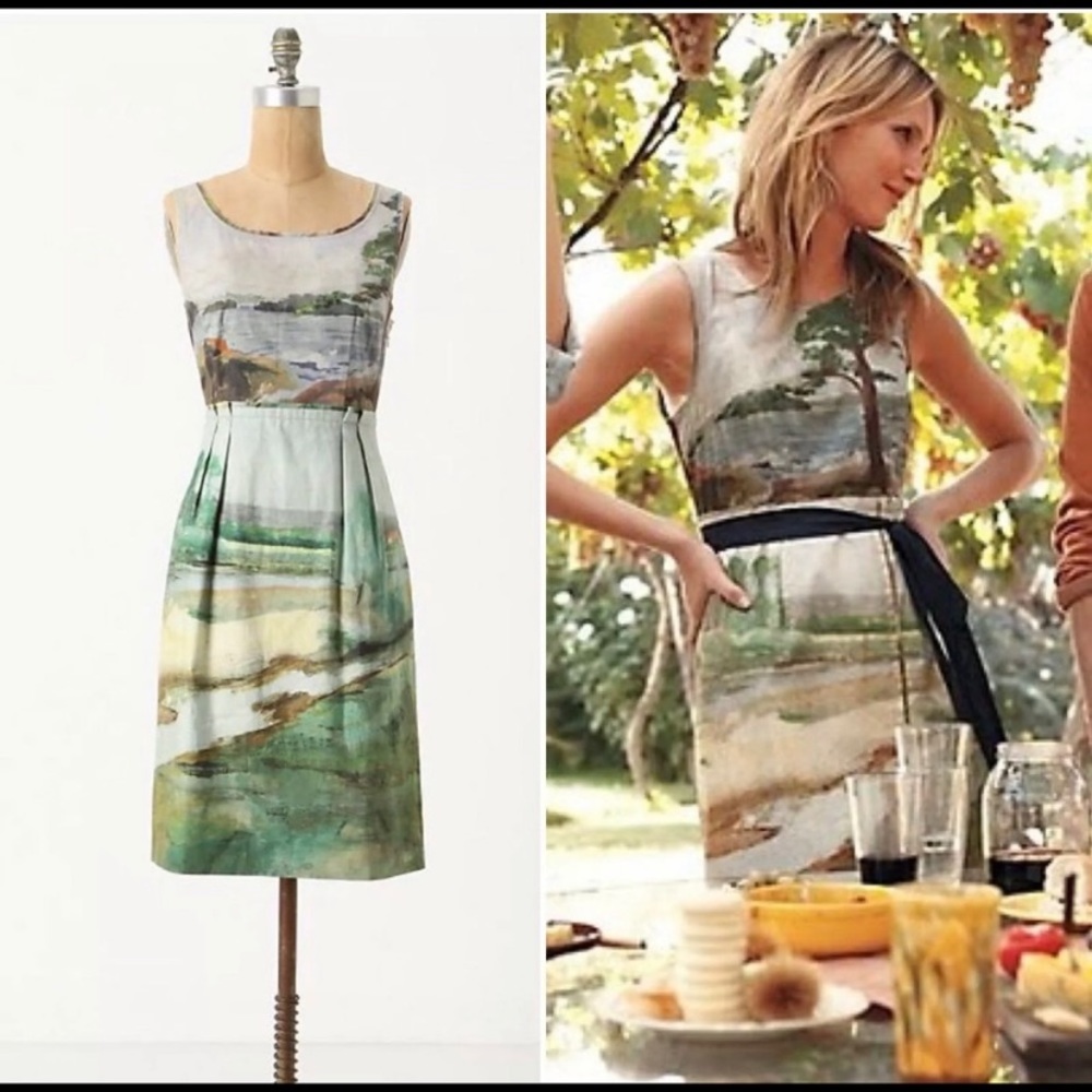 Anthropologie Odille Artist Rendering Dress